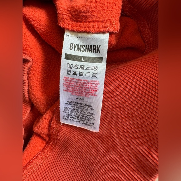 Gymshark men’s shark head hoodie orange black big logo size large - Picture 8 of 9